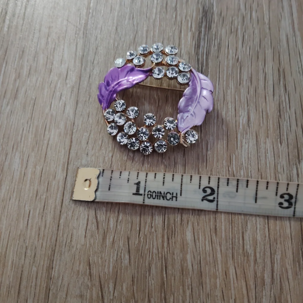 Elegant Purple and Silver Brooch Pin